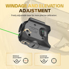 WARRIORLAND Pistol Light Laser & Holster Fit for Springfield Hellcat 3″ MICRO-COMPACT, Compact 150-Lumen Trigger Mounted Tactical Weapon Light with Green Laser White LED & IWB Holster, Power Indicator - WARRIORLAND