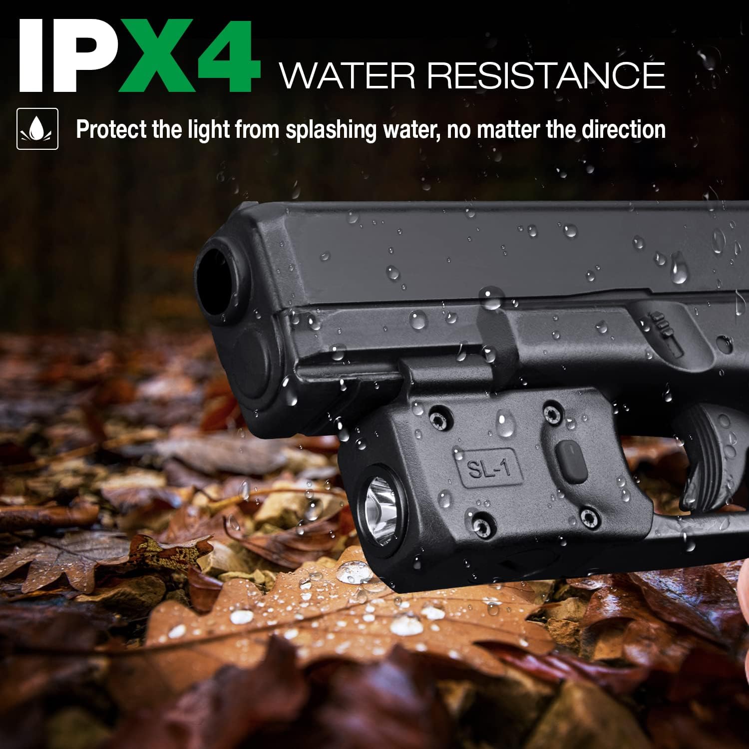 WARRIORLAND Mini Pistol Light with Kydex Holster Tailored Made Compatible with Glock 17/19/21/22 Gen 3 4 5 & G23/32 Gen 4 Pistol, 150 Lumen Glock Railed Handgun Light, LED Tactical Flashlight SL-1 - WARRIORLAND