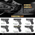 Glock 43 / 43X / 43X MOS IWB & OWB Holster - Optics Ready, Adj. Retention/Cant/Height, Removable Claw + Paddle, No Light/Laser, Right Hand - WARRIORLAND