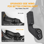 WARRIORLAND IWB Kydex Holster Compatible with Glock G17/G19/G26/G34/ Gen3-5  G17/G19 Gen4-5 MOS  G19X  G23/G32 Gen3-4  G26/G34 Gen5 MOS  G44  G45  G45 MOS, Inside Waistband Appendix Conceal Carry, with Claw & Adj. Retention & Cant, Right Hand - WARRIORLAND