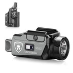WARRIORLAND Crossbow MA2 Universal Rail Mounted 800 Lumens Pistol Light with P320 Compact M18 IWB Kydex Holster Combo, Magnetic USB Charging Tactical Light with Screen Displays Battery Status - WARRIORLAND