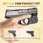 WARRIORLAND Pistol Light Laser Combo Fits S&W M&P Shield M2.0 9mm/.40, Compact 150-Lumen Trigger Mounted Tactical Weapon Light with Green Laser & White LED, Power Indicator & 3 Light Mode Options - WARRIORLAND
