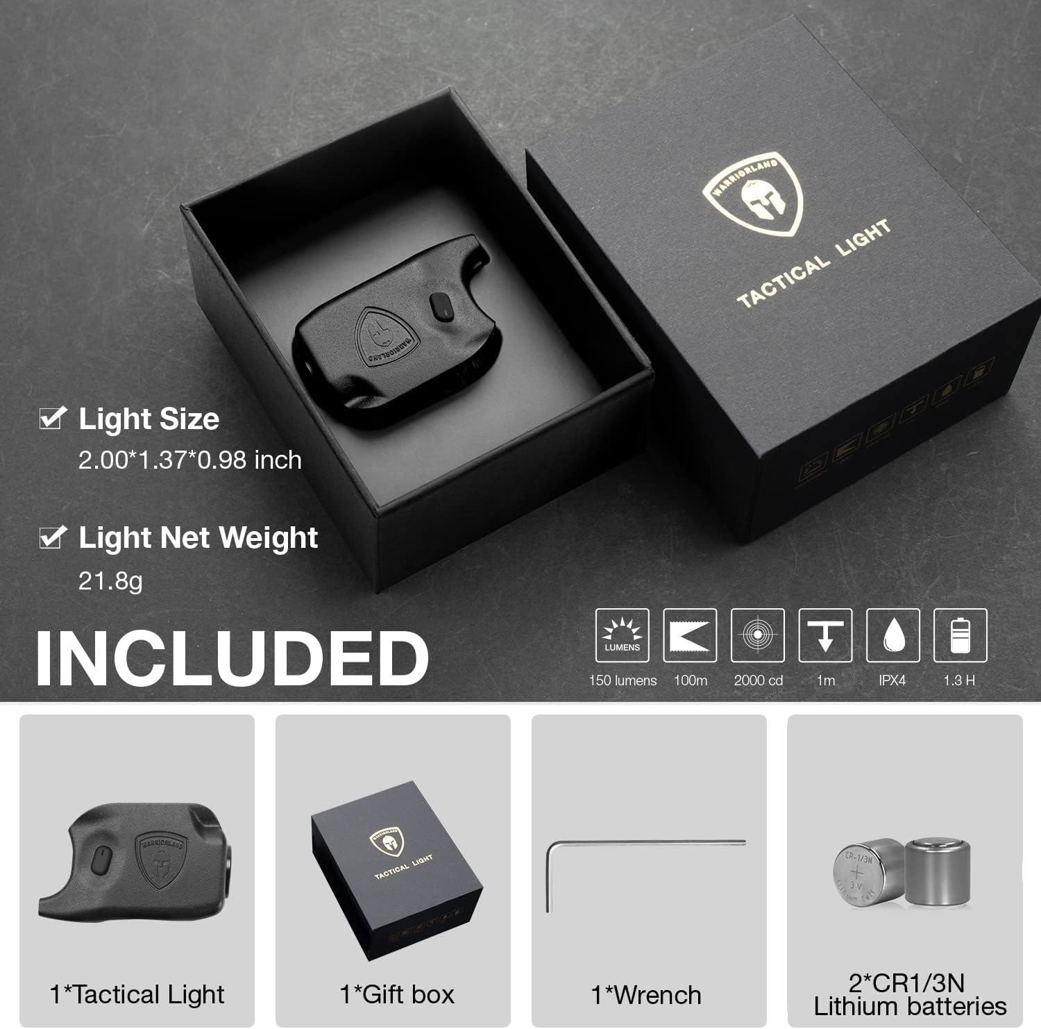 WARRIORLAND Mini Gun Light Compatible with Glock 42 / G43 / G43X (Not Fit G43X MOS) / G48(Not Fit G48 MOS), 150 Lumens G42/43/43X/48 Handgun Light, LED Tactical Light G42/43/48 SL-1 - WARRIORLAND