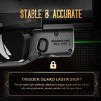 WARRIORLAND Green Trigger Laser Fit for Hellcat Pro - Compact & Lightweight Trigger Mounted Tactical Weapon Light with Battery Indicator and Ambidextrous Switch, WLS-110G - WARRIORLAND