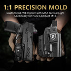 WARRIORLAND Crossbow MA2 Universal Rail Mounted 800 Lumens Pistol Light with P320 Compact M18 IWB Kydex Holster Combo, Magnetic USB Charging Tactical Light with Screen Displays Battery Status - WARRIORLAND