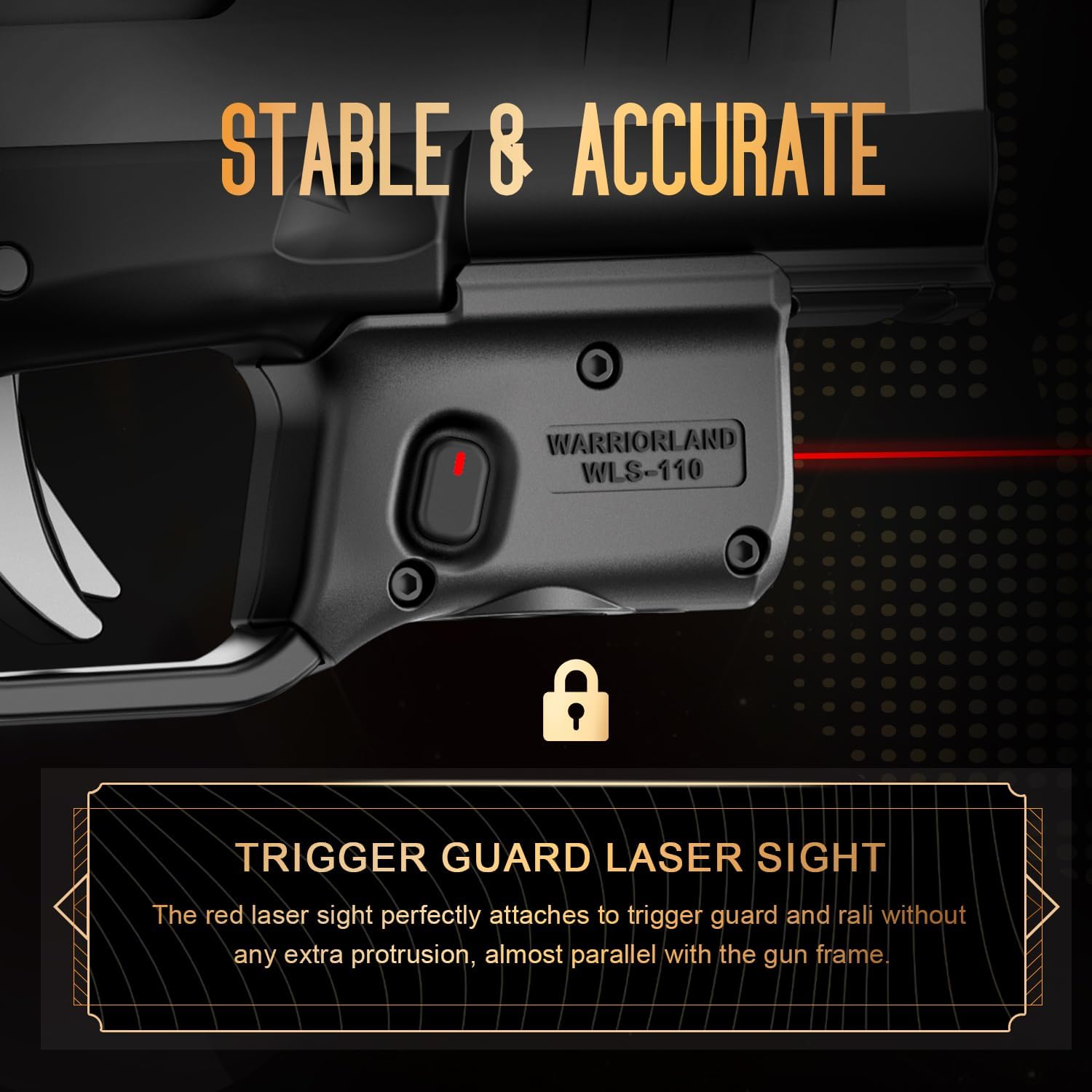 WARRIORLAND Red Trigger Laser Fit for Hellcat Pro - Compact & Lightweight Trigger Mounted Tactical Weapon Light with Battery Indicator and Ambidextrous Switch, WLS-110 - WARRIORLAND