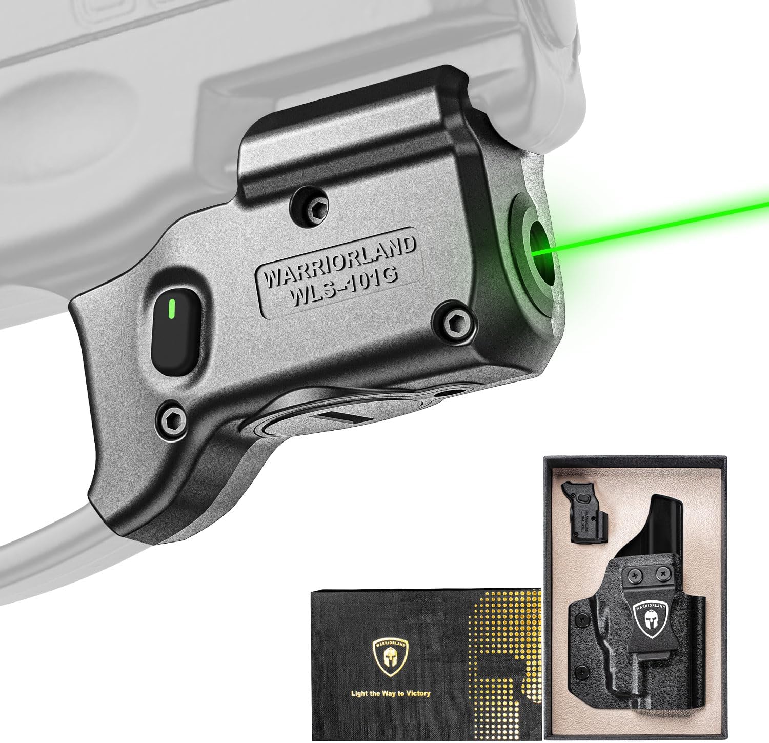 WARRIORLAND Green Laser Sight With Left Hand Holster Combo Tailored Fit Taurus G2C / Taurus G3C / Millennium G2 PT111 & PT140, Ultra Compact G2C Beam Sight, Gun Sight with Ambidextrous On/Off Switch & Power Indicator,	 WLS-101G-H-G2C-L - WARRIORLAND