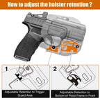 Universal OWB Paddle Holster Optic Cut - Fits 40+ Compact Pistols: Glock 19/26/43X, M&P Shield Plus, Hellcat/Pro, FN Reflex, Taurus G3C & More - Right Hand - WARRIORLAND