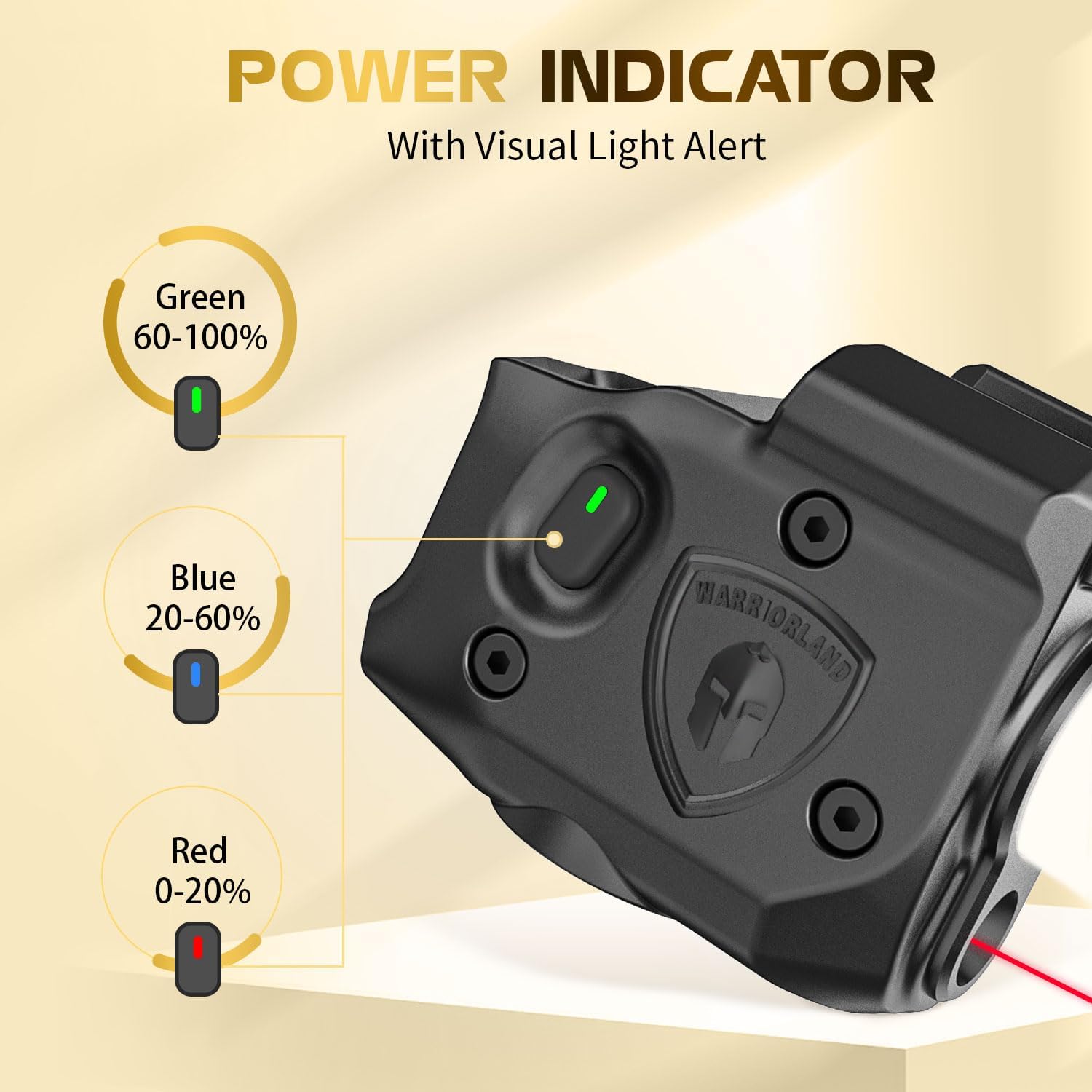 WARRIORLAND Pistol Light Laser & Holster Fit for Taurus G2C/ G3C/ PT111 G2 / PT140 G2, Compact 150-Lumen Trigger Mounted Tactical Weapon Light with Red Laser White LED & IWB Holster, Power Indicator - WARRIORLAND