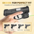 WARRIORLAND Pistol Light Laser & Holster Fit for Taurus G2C/ G3C/ PT111 G2 / PT140 G2, Compact 150-Lumen Trigger Mounted Tactical Weapon Light with Green Laser White LED & IWB Holster, Power Indicator - WARRIORLAND