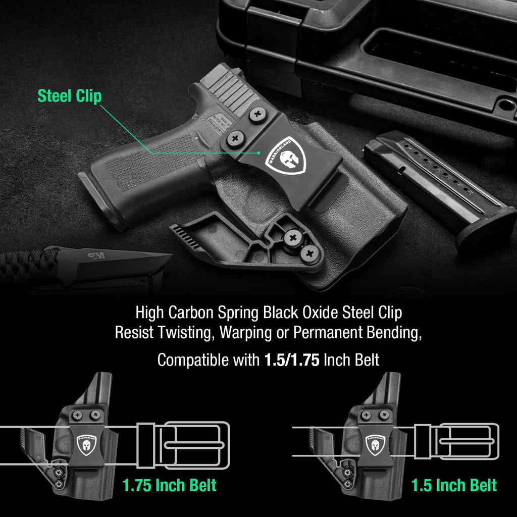 WARRIORLAND Hellcat Pro Kydex Holster with 1.75" Metal Clip for IWB Concealed Carry, Optics Cut, Adjustable Retention - WARRIORLAND