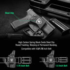 WARRIORLAND Hellcat Pro Kydex Holster with 1.75" Metal Clip for IWB Concealed Carry, Optics Cut, Adjustable Retention - WARRIORLAND