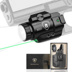 WARRIORLAND MB3 Pistol Light and Custom Kydex Holster, Fit for M&P 9mm Shield EZ, Compact 500 Lumens Universal Rail Mounted Tactical Weapon Light with Green Laser & White LED, Power Indicator - WARRIORLAND