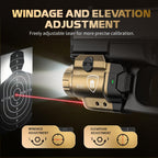 WARRIORLAND FDE MB1 Pistol Light & Holster Combo, Fit for Glock 20/21/22 Gen 3-5 & Glock 34 Gen 4, Compact 500-Lumen Rail Mounted Tactical Weapon Light with Red Laser & White LED, Power Indicator - WARRIORLAND