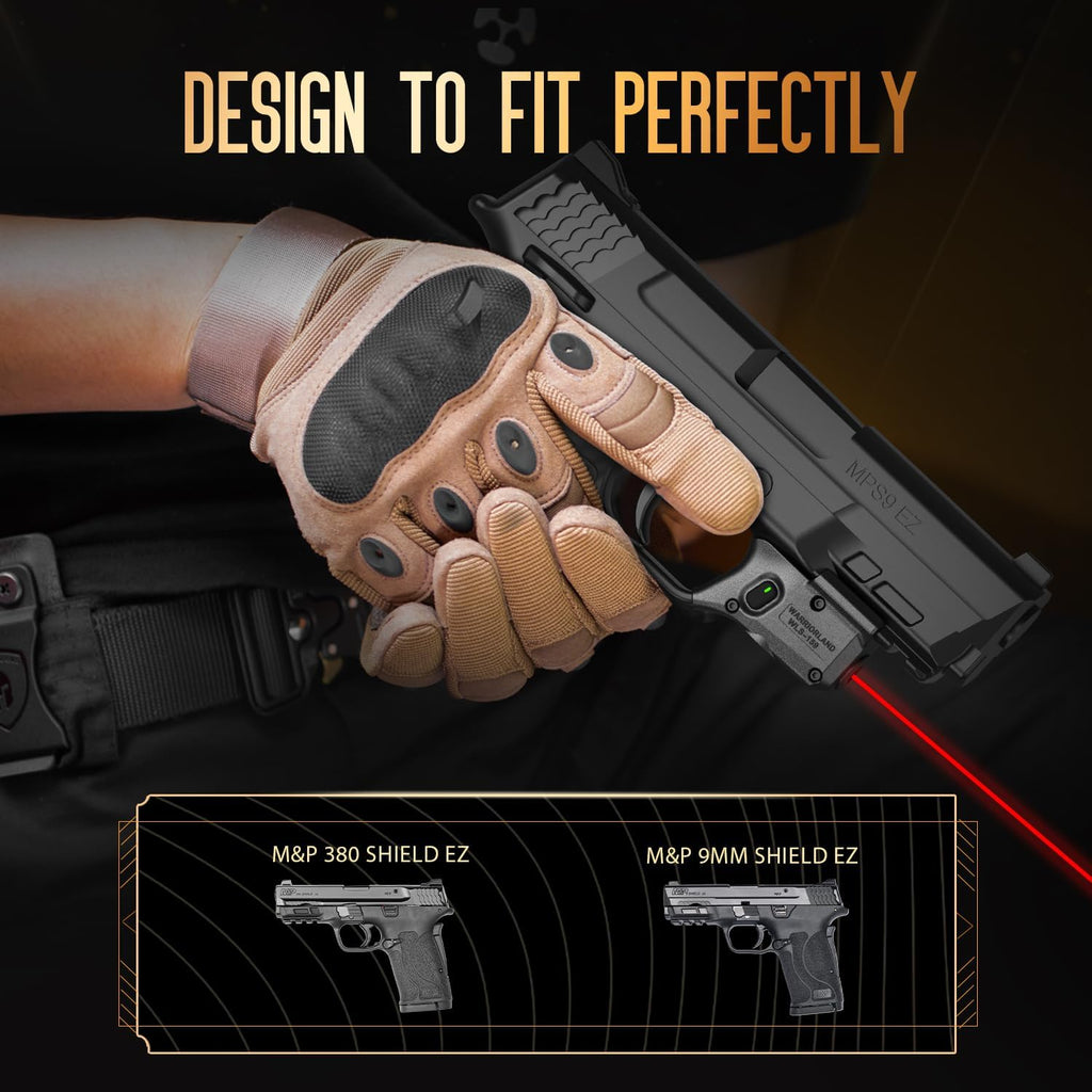 WARRIORLAND Red Laser Sight Fit Smith & Wesson M&P 9mm Shield EZ & M&P 380 Shield EZ, First Red Beam Sight with Power Indicator, S&W M&P Shield 9mm EZ Laser with Ambidextrous On/Off Switch, WLS-159 - WARRIORLAND