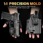 WARRIORLAND MB1 500 Lumens Portable Universal Rail Mounted Weapon Light-Red Laser&White LED Combo with S&W M&P 9mm/.40 Kydex Holster-Three Operation Modes&Power Indicator MB1w/MP9 Holster(Not fit S&W M&P Shield) - WARRIORLAND
