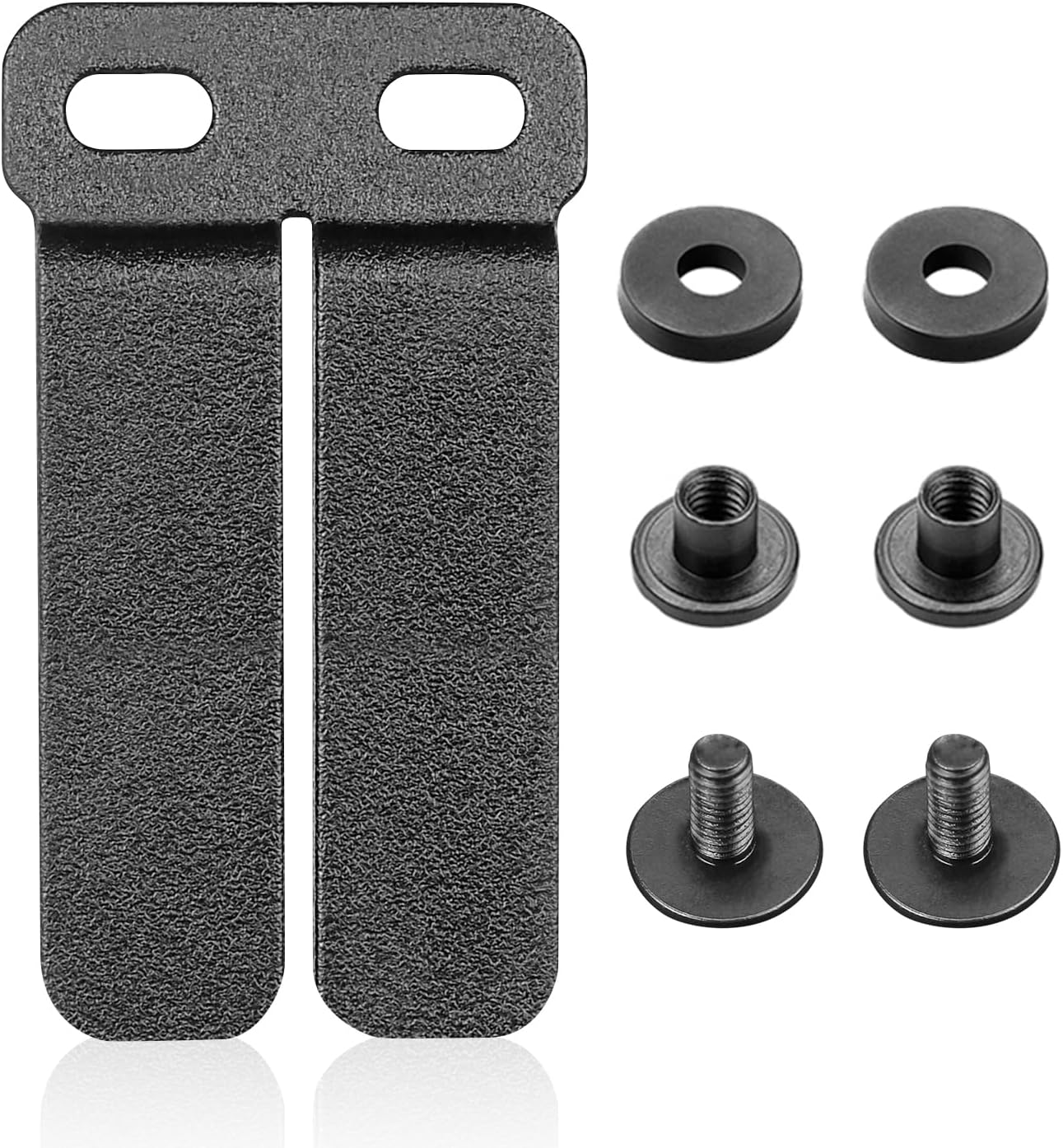 WARRIORLAND IWB & OWB Gun Holster Belt Clip, 1.5/1.75 Inch Adjustable, with Metal Washers, Screws, Slotted Binding Posts – Fits Holsters & Knife Sheaths 1 Pack - WARRIORLAND