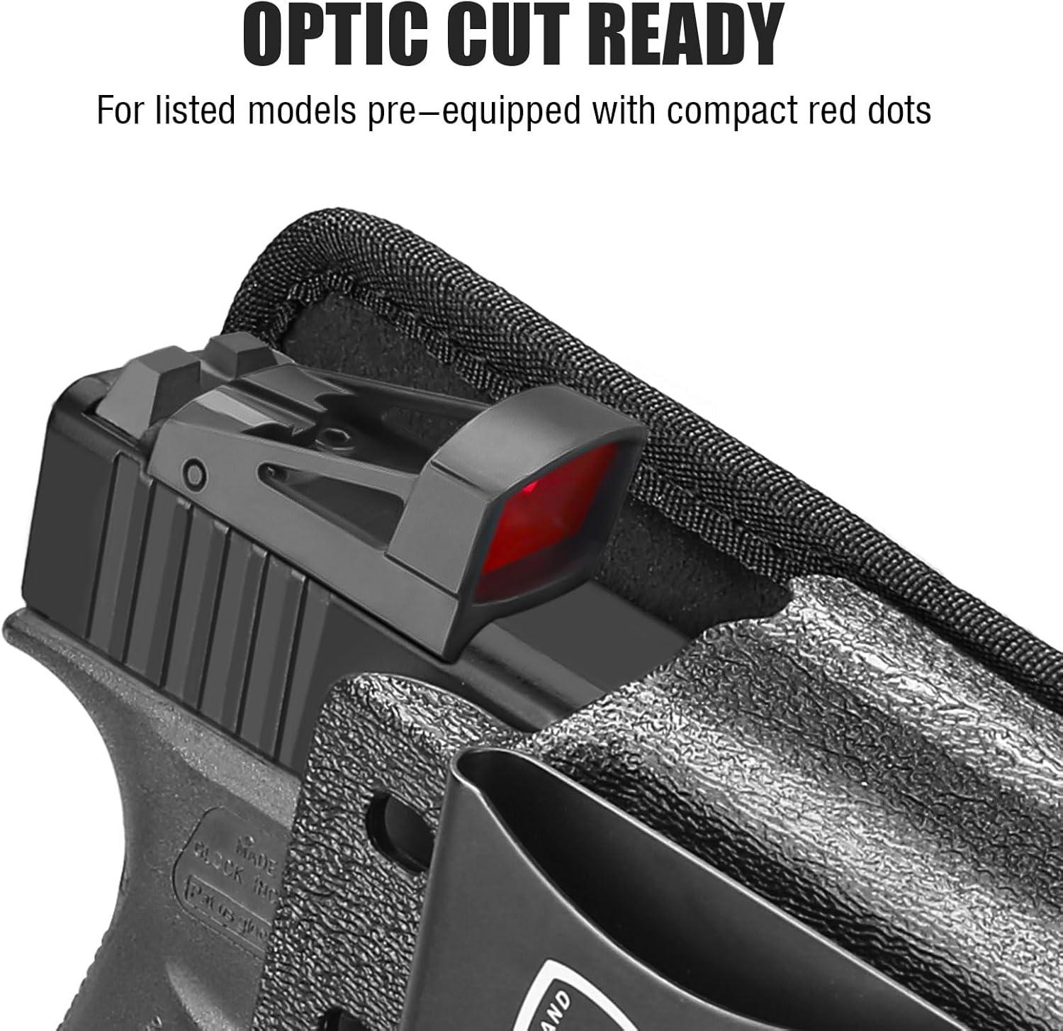 WARRIORLAND IWB Hybrid Holster for Glock 43X / 43X MOS / 43 / 48 MOS / G48 – Optic Cut, Right Hand, Adj. Height/Cant/Retention - WARRIORLAND