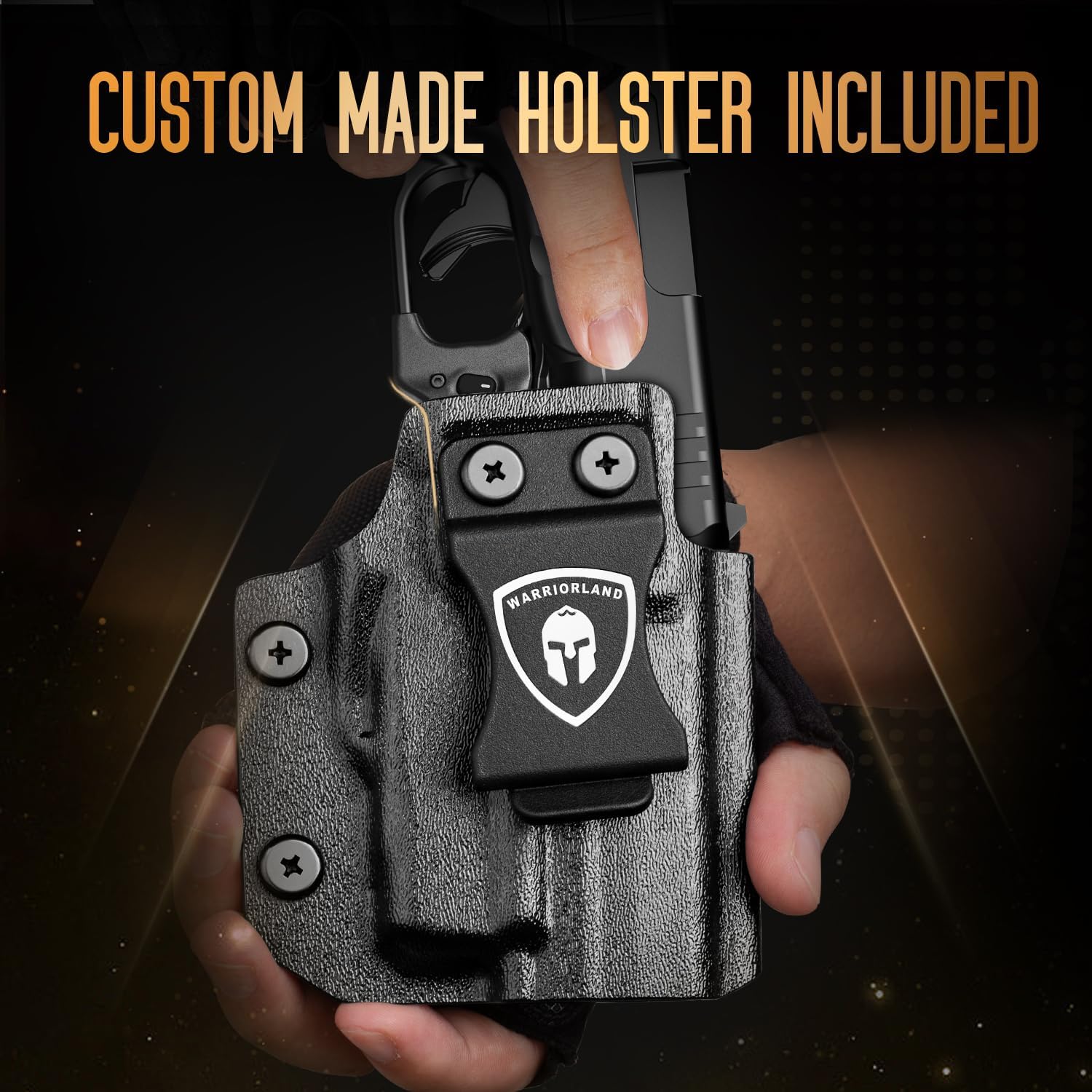 WARRIORLAND Red Laser Sight Fit Springfield Hellcat (Not Fit Pro) with Kydex Holster, First Red Beam Sight with Power Indicator, Hellcat Laser with IWB Holster Right Hand, WLS-118 w/Hellcat Holster - WARRIORLAND
