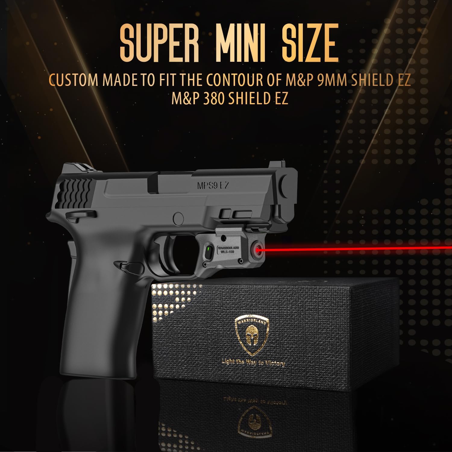 WARRIORLAND Red Laser Sight Fit Smith & Wesson M&P 9mm Shield EZ & M&P 380 Shield EZ, First Red Beam Sight with Power Indicator, S&W M&P Shield 9mm EZ Laser with Ambidextrous On/Off Switch, WLS-159 - WARRIORLAND
