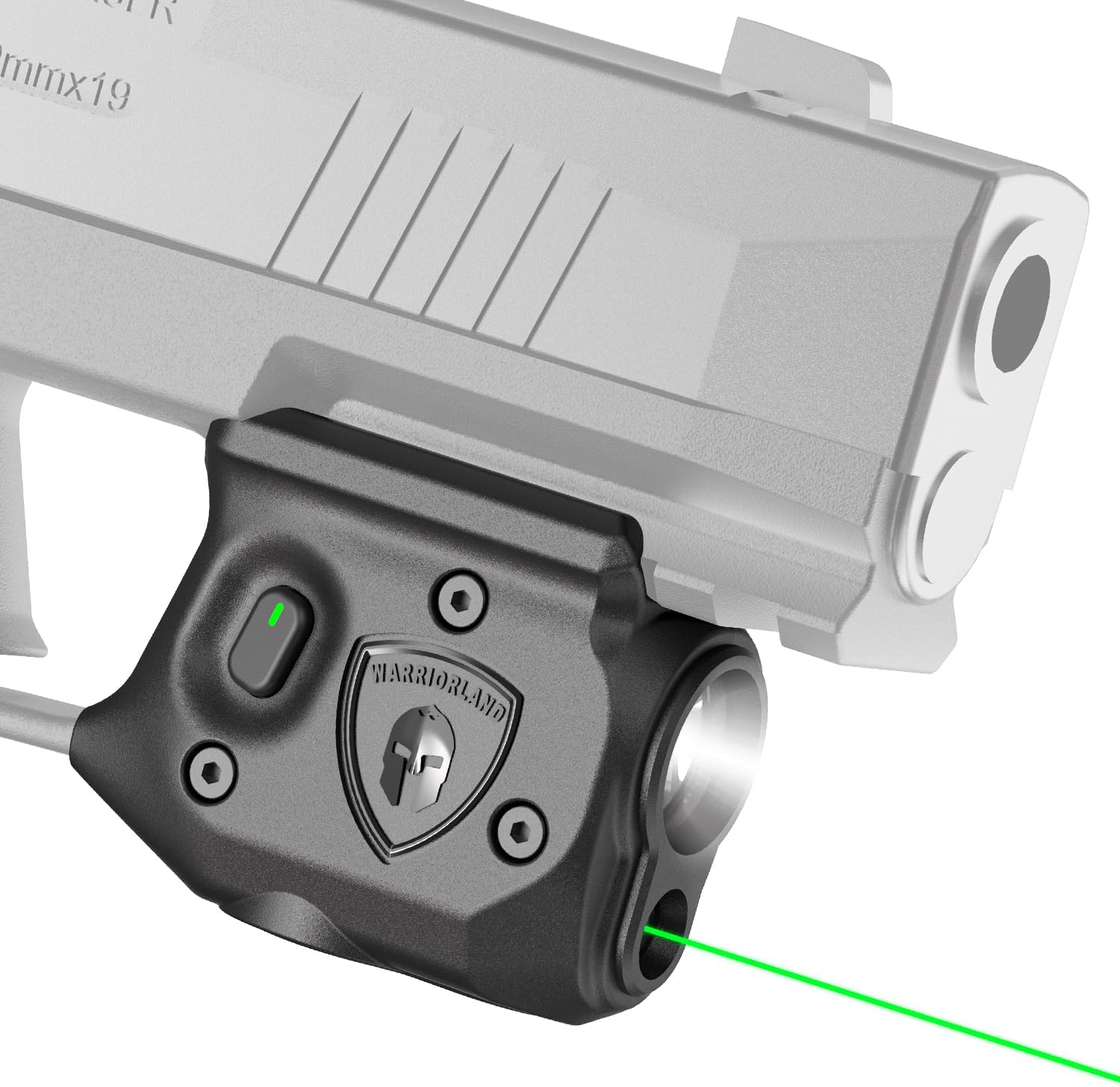 WARRIORLAND Pistol Light Laser Combo Fits Sig Sauer P365 Xmacro, Compact 150-Lumen Trigger & Rail Mounted Tactical Weapon Light, Green Laser & White LED Flashlight, Power Indicator, SLL-109G - WARRIORLAND