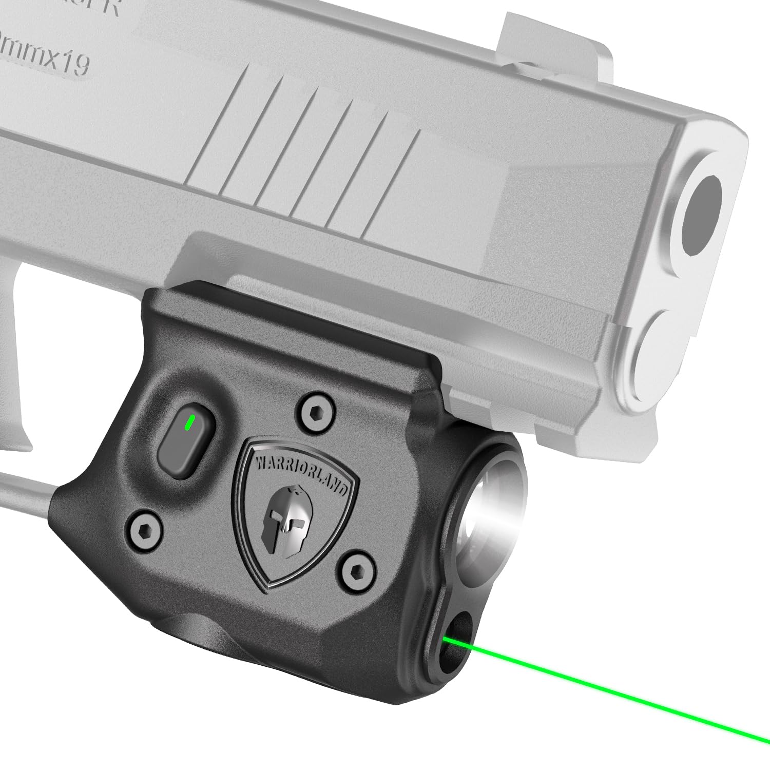 WARRIORLAND Pistol Light Laser Combo Fits Sig Sauer P365 Xmacro, Compact 150-Lumen Trigger & Rail Mounted Tactical Weapon Light, Green Laser & White LED Flashlight, Power Indicator, SLL-109G - WARRIORLAND