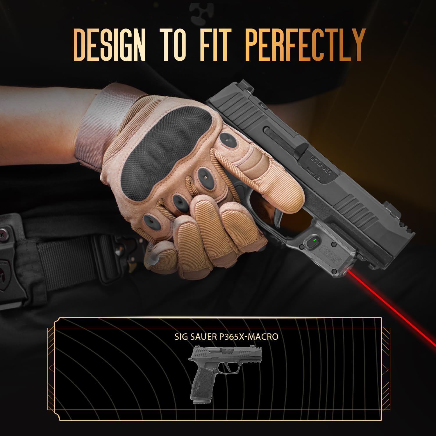WARRIORLAND Red Laser Sight Tailored Fit P365X Macro Beam Sight, Trigger Guard Laser with Ambidextrous On/Off Switch & Power Indicator, WLS-109 - WARRIORLAND