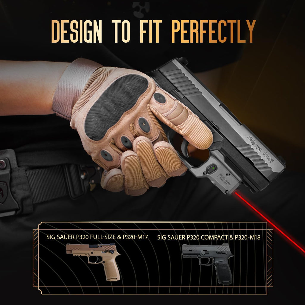 WARRIORLAND Red Laser Light and Holster Combo, Fit for P320 Compact & M18 & Full-Size & M17 - Compac Trigger Laser with Battery Indicator, Right-Hand IWB Concealed Carry Kydex Holster, WLS-112-HW1 - WARRIORLAND
