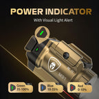 WARRIORLAND 500-Lumen FDE MB1 Pistol Light and IWB Kydex Holster, Fit for Springfield Hellcat Pro, Rail Mounted Tactical Weapon Light with Red Laser & White LED, Power Indicator - WARRIORLAND