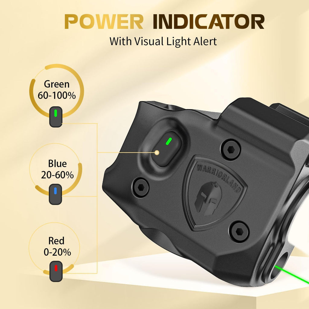 WARRIORLAND Pistol Light Laser & Holster Fit for Taurus G2C/ G3C/ PT111 G2 / PT140 G2, Compact 150-Lumen Trigger Mounted Tactical Weapon Light with Green Laser White LED & IWB Holster, Power Indicator - WARRIORLAND