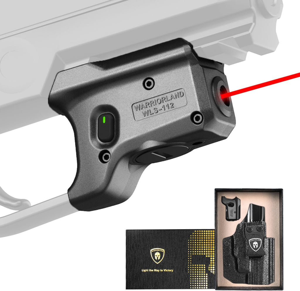 WARRIORLAND Red Laser Light and Holster Combo, Fit for P320 Compact & M18 & Full-Size & M17 - Compac Trigger Laser with Battery Indicator, Right-Hand IWB Concealed Carry Kydex Holster, WLS-112-HW1 - WARRIORLAND