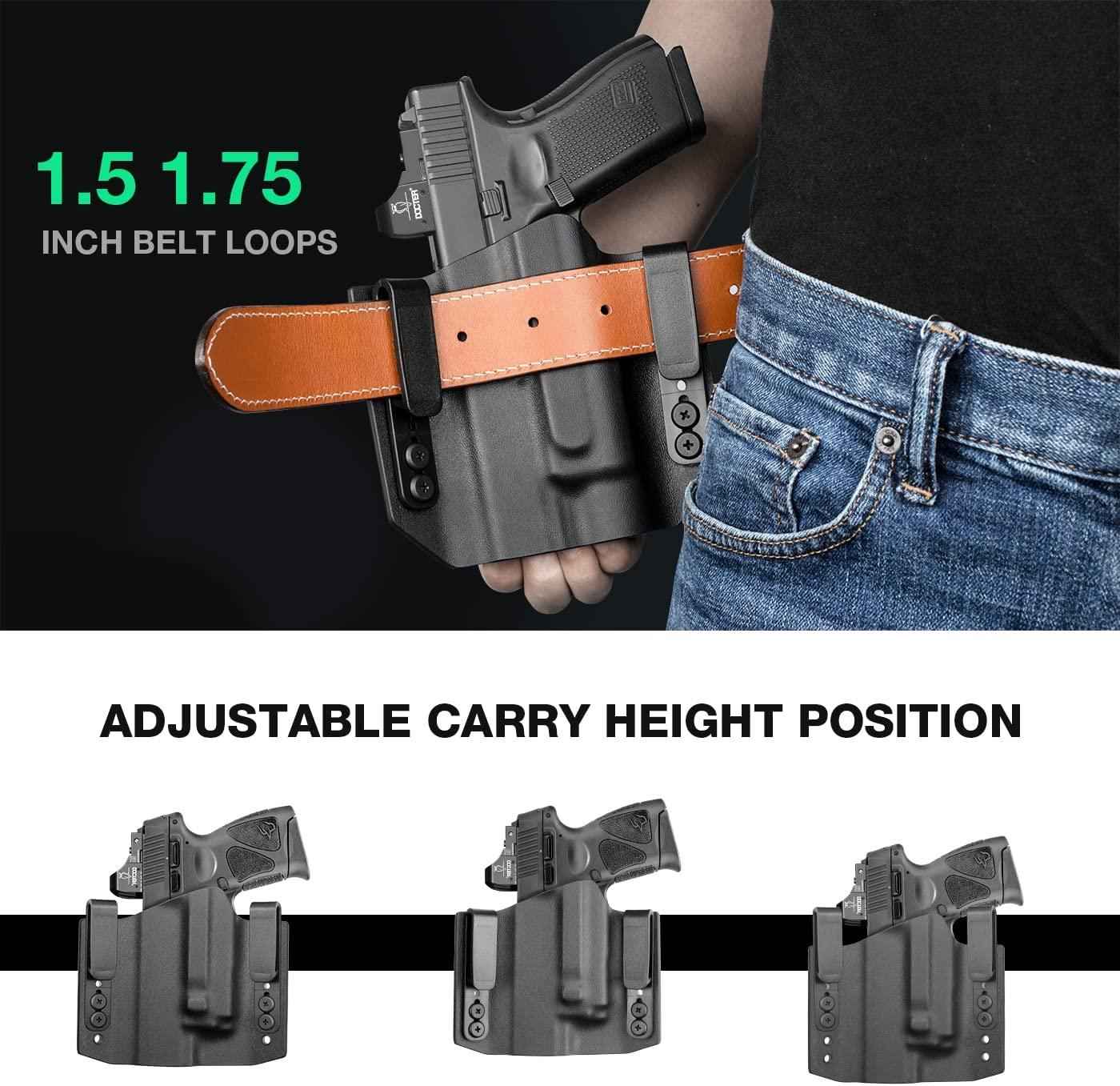 OWB Kydex OLIGHT BALDR Mini Light Bearing Holster for Taurus G2C / G3C / Millennium G2 PT111 / PT140 w/ optics cut