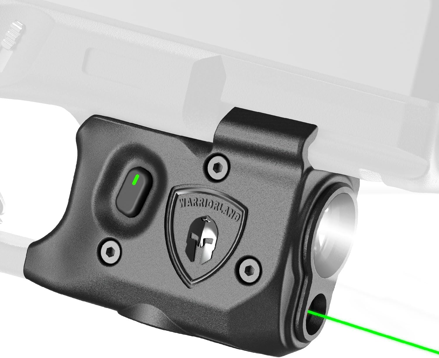 WARRIORLAND Pistol Light Laser Combo Fits Glock 17/19 Gen 3-5, Glock 22/23/31/32 Gen 3-4 & Glock 19X/44/45, Compact 150-Lumen Tactical Weapon Light with Green Laser & White LED Flashlight, SLL-104G - WARRIORLAND