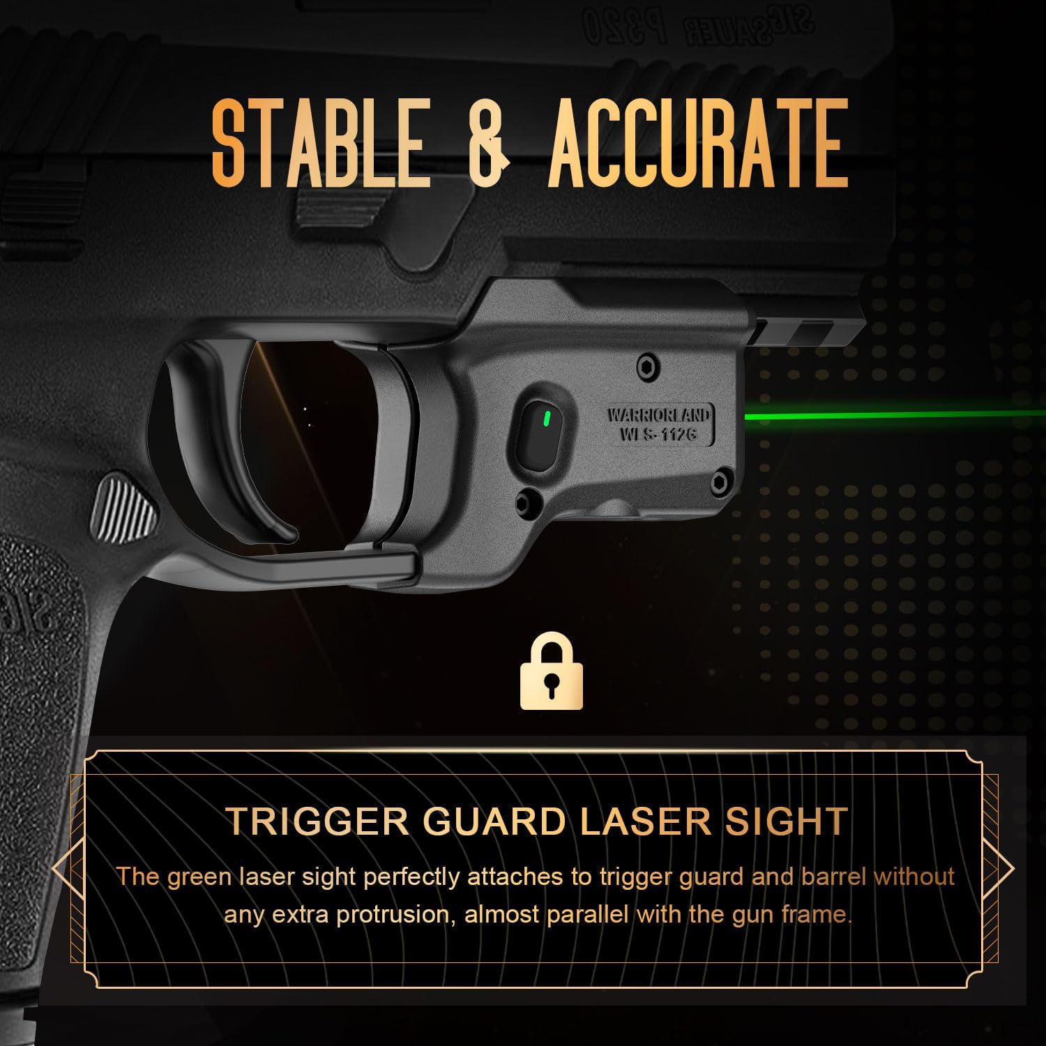 WARRIORLAND Green Laser Light and Holster Combo, Fit for P320 Compact & M18 & Full-Size & M17 - Compact Trigger Laser with Battery Indicator, Right-Hand IWB Concealed Carry Kydex Holster, WLS-112G-HW1 - WARRIORLAND