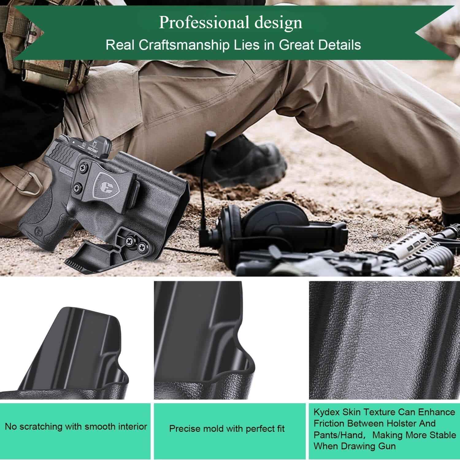 Smith & Wesson Kydex IWB Holster with Claw M&P Shield/ Plus/ M2.0   9mm/.40 Pistol for Fat Guys | WARRIORLAND
