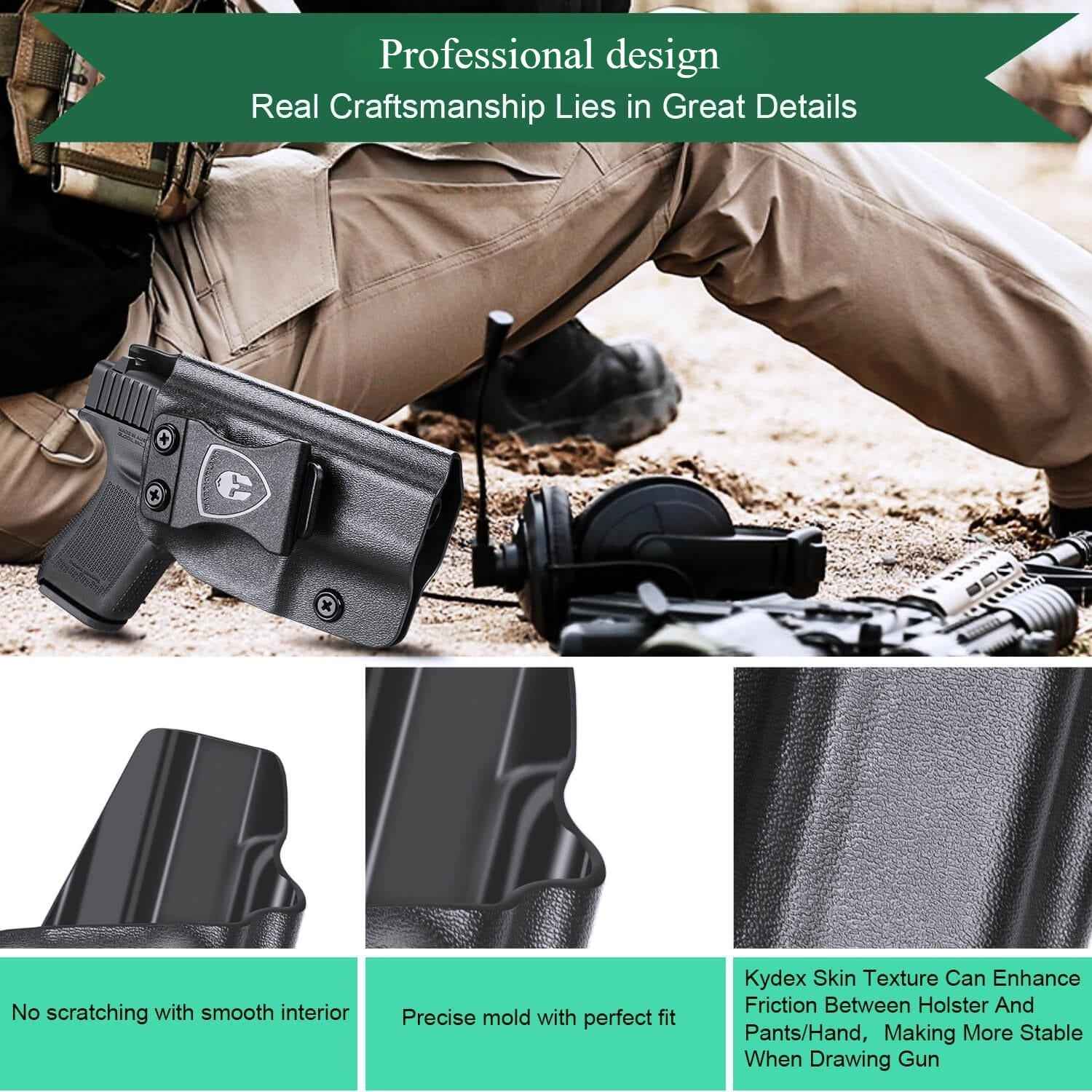 Glock 42 Kydex IWB Holster Right/ Left Handed | WARRIORLAND