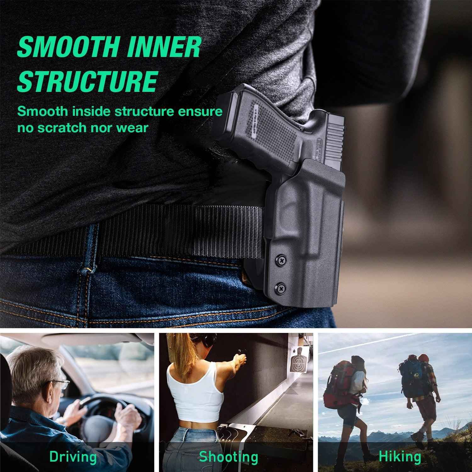 Glock 20 21 22 Holster OWB Kydex Holster Optics Cut: Glock 21 / Glock 20 (Gen 3 4 5) & Glock 22 Gen 5, Outside Waistband Open Carry G21 Holster with 1.75 Inch Paddle, Adj. Retention & Cant, Right|WARRIORLAND