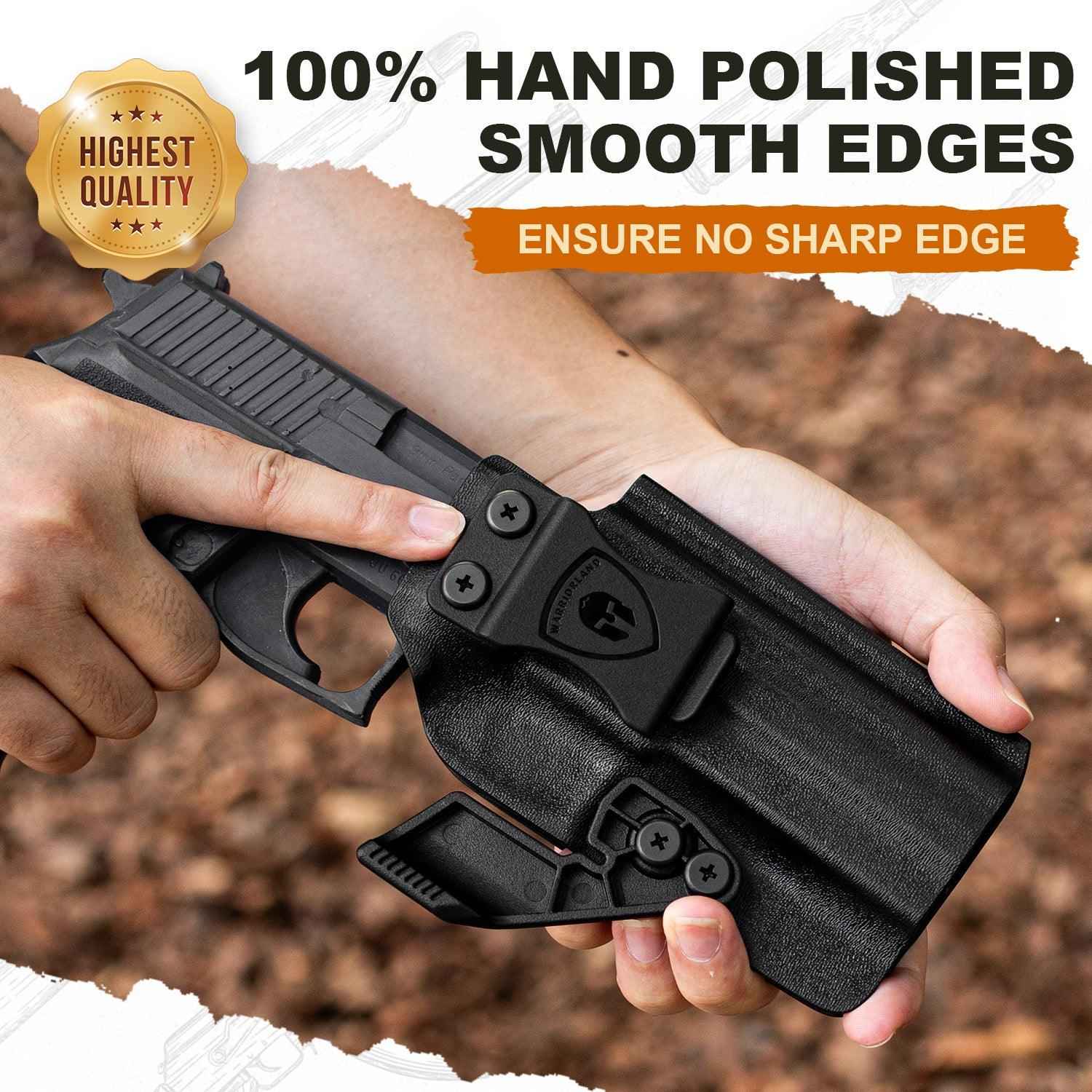 Kydex IWB Holster with claw Optics Cut for P226 LEGION'' Barrel, Inside Waistband Appendix Concealed Carry Holster P226, Adj. Cant & Posi-Click Retention, Right Hand | WARRIORLAND