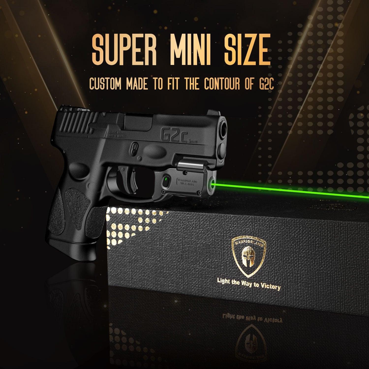 WLS-101G Green Laser Sight and Kydex Holster Combo Tailored Fit Taurus G2C/G3C/PT111 Millennium G2/PT140, Ultra Compact G2C Beam Sight, Gun Sight with Ambidextrous On/Off Switch & Power Indicator|WARRIORLAND - WARRIORLAND