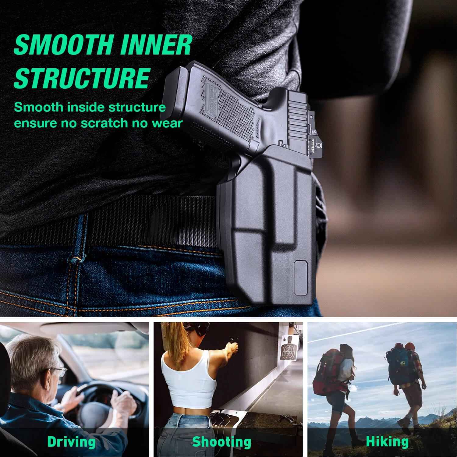 Level II Retention Thumb Release OWB Holster S&W M&P 9mm Polymer Holster Appendix Open Carry Trigger Guard with Red Dot Optics Cut | WARRIORLAND