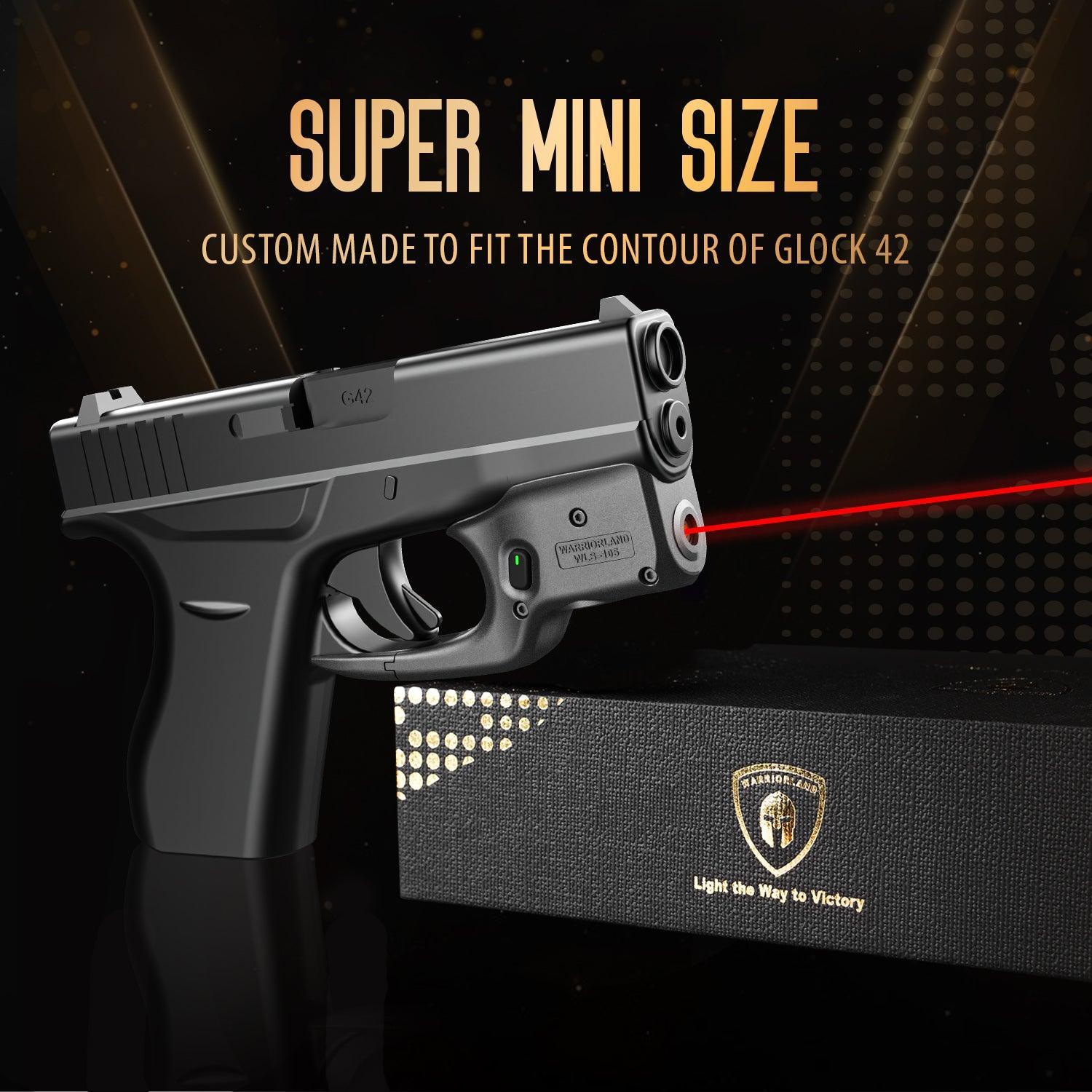Red Laser Sight Designed to Fit Glock G42 with Holster Combo, Red Beam Sight with Power Indicator, Custom-Made IWB Kydex Holster Right Hand, Windage and Elevation Adjustment, WLS-105|WARRIORLAND - WARRIORLAND