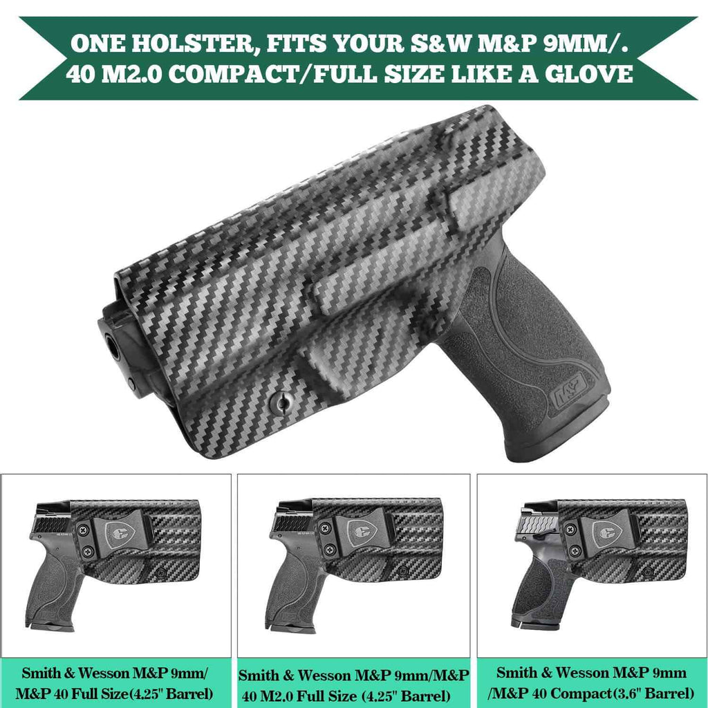 Carbon Fiber Kydex Smith and Wesson M&P / M&P M2.0 / 9/.40 / Compact/Full Size  IWB Holster Concealed Carry | WARRIORLAND
