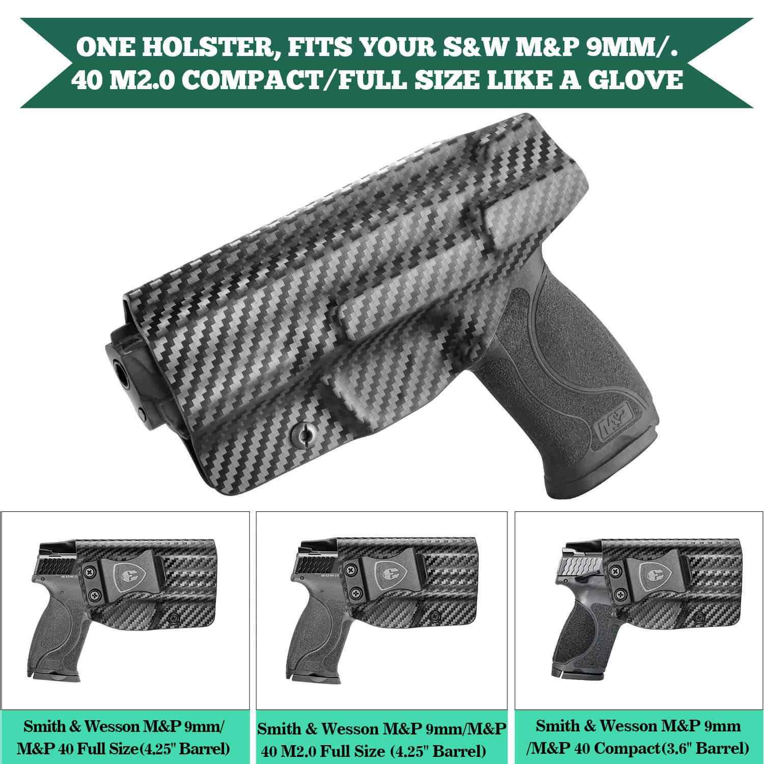 Carbon Fiber Kydex Smith and Wesson M&P / M&P M2.0 / 9/.40 / Compact/Full Size  IWB Holster Concealed Carry | WARRIORLAND