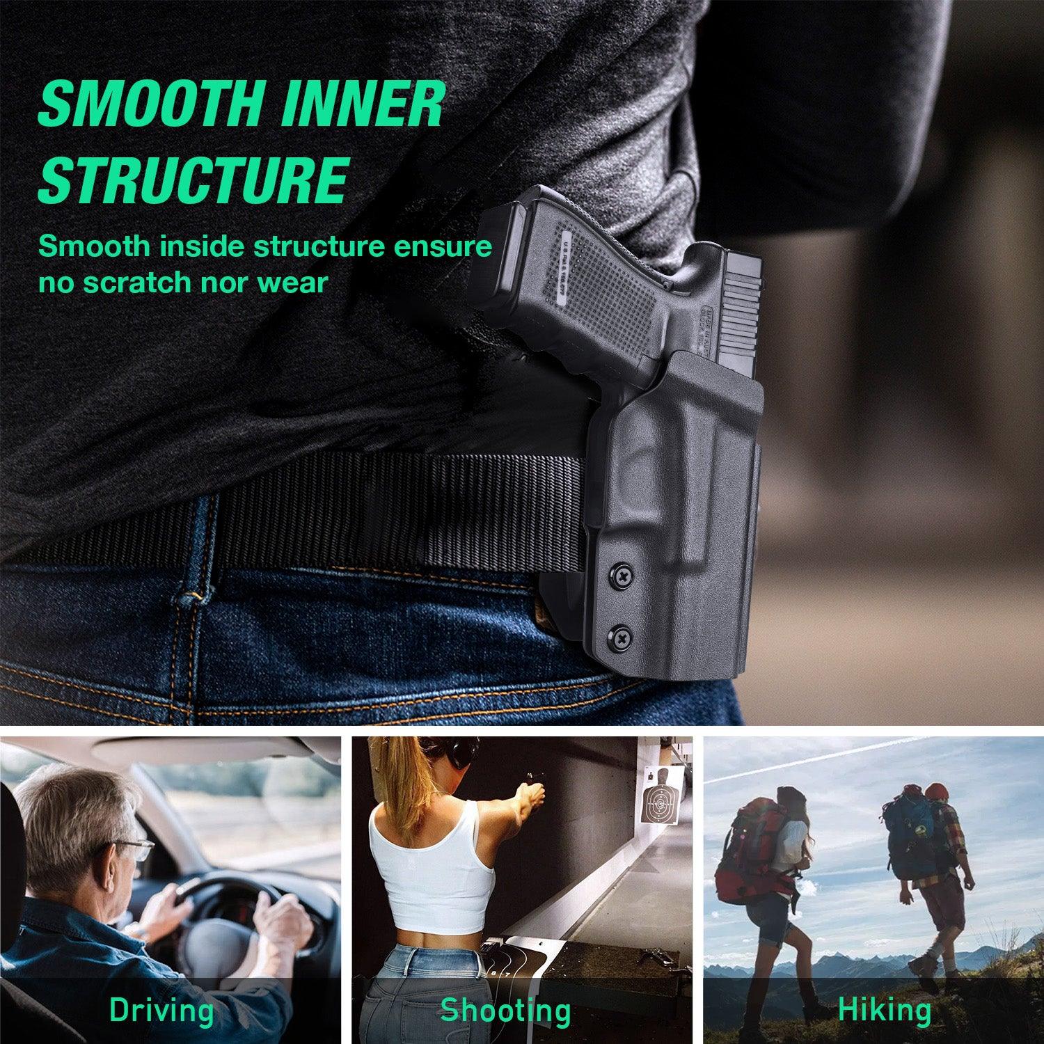 WARRIORLAND Compatible with Glock 20 21 22 Holster OWB Kydex Holster Optics Cut: G21 / G20 (Gen 3 4 5) & G22 Gen 5, Outside Waistband Open Carry G21 Holster with 1.75 Inch Paddle, Adj. Retention - WARRIORLAND