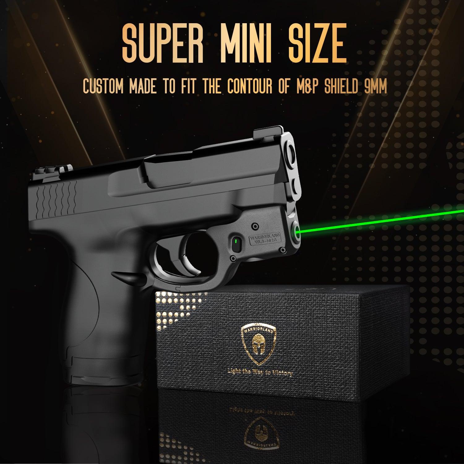Green Laser Sight Tailored Fit M&P Shield 9mm/.40 Pistol (Not Fit M&P Shield Plus), Ultra Compact Shield 40 Beam Sight, Gun Sight with Ambidextrous On/Off Switch & Power Indicator, WLS-102G|WARRIORLAND - WARRIORLAND