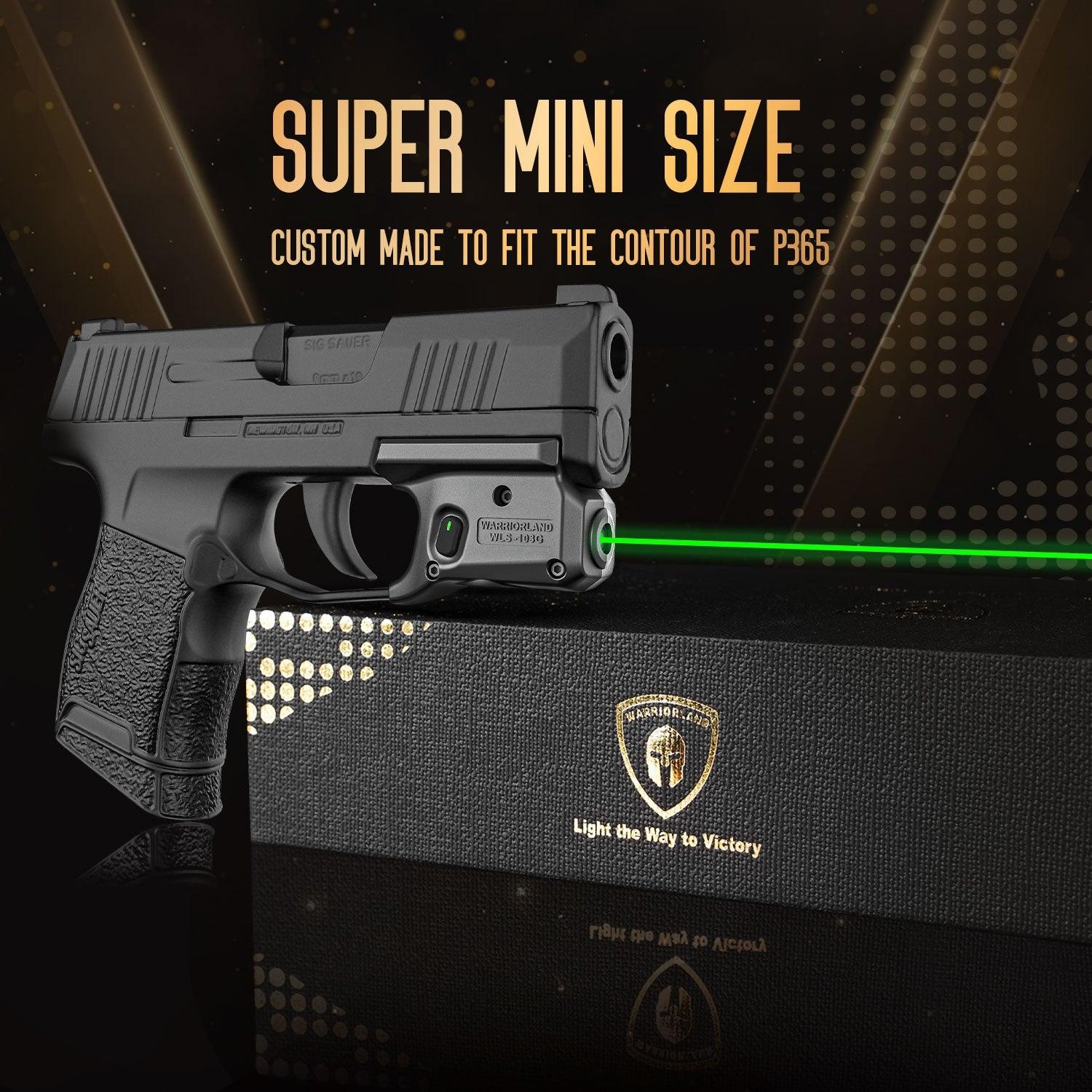WLS-103G Laser Sight and Kydex Holster Combo Tailored Green Fit Sig Sauer P365 / P365X / P365XL, Ultra Compact P365 Beam Sight, Gun Sight with Ambidextrous On/Off Switch & Power Indicator|WARRIORLAND - WARRIORLAND