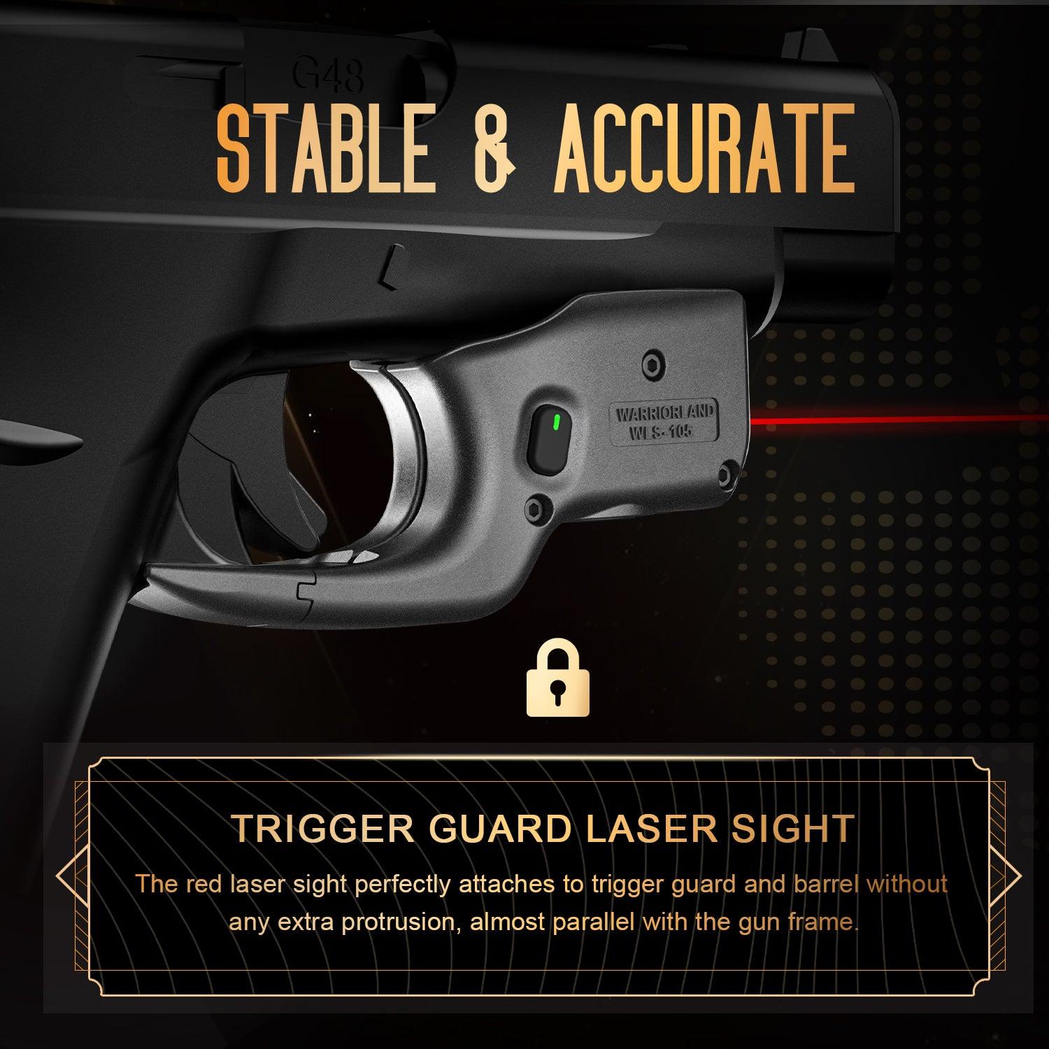 Red Laser Sight Designed to Fit Glock 48 with Holster Combo, Red Beam Sight with Power Indicator, Custom-Made IWB Kydex Holster Right Hand, WLS-105 w/ G48 Holster - WARRIORLAND