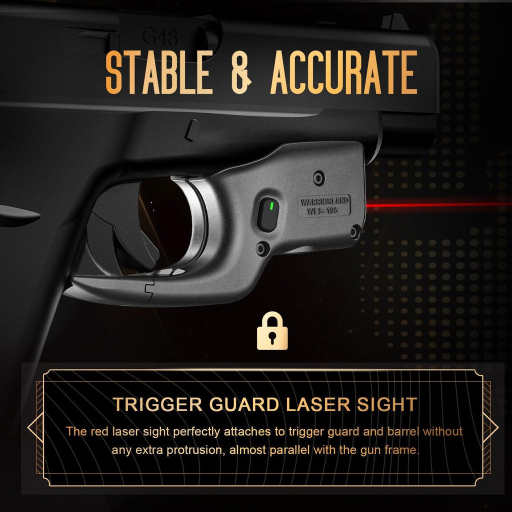 Red Laser Sight Designed to Fit Glock 48 with Holster Combo, Red Beam Sight with Power Indicator, Custom-Made IWB Kydex Holster Right Hand, WLS-105 w/ G48 Holster - WARRIORLAND
