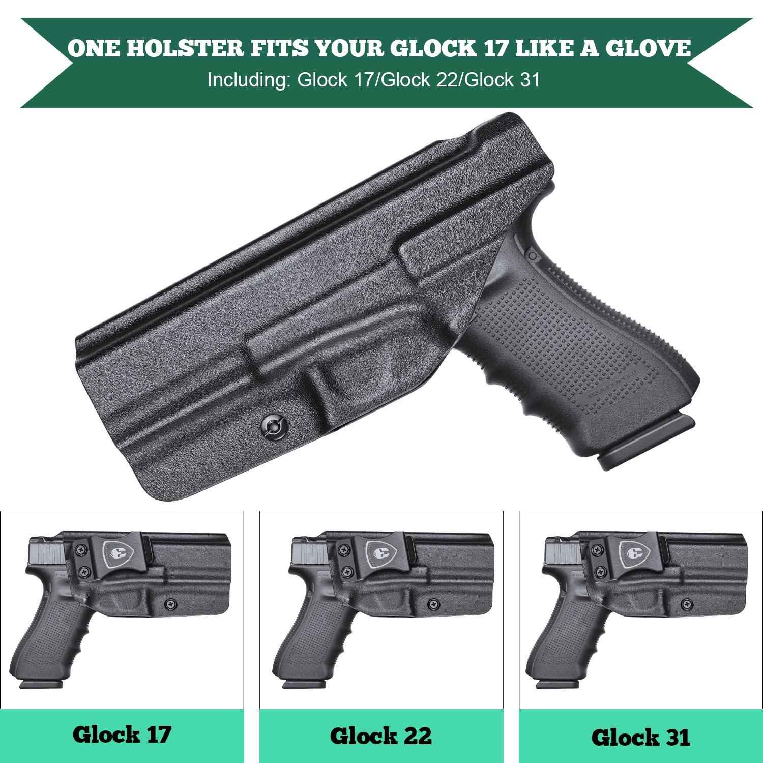 Kydex IWB Holster for Glock 17 / 22 / 31 Inside Waistband Concealed Carry Right/ Left Handed | WARRIORLAND