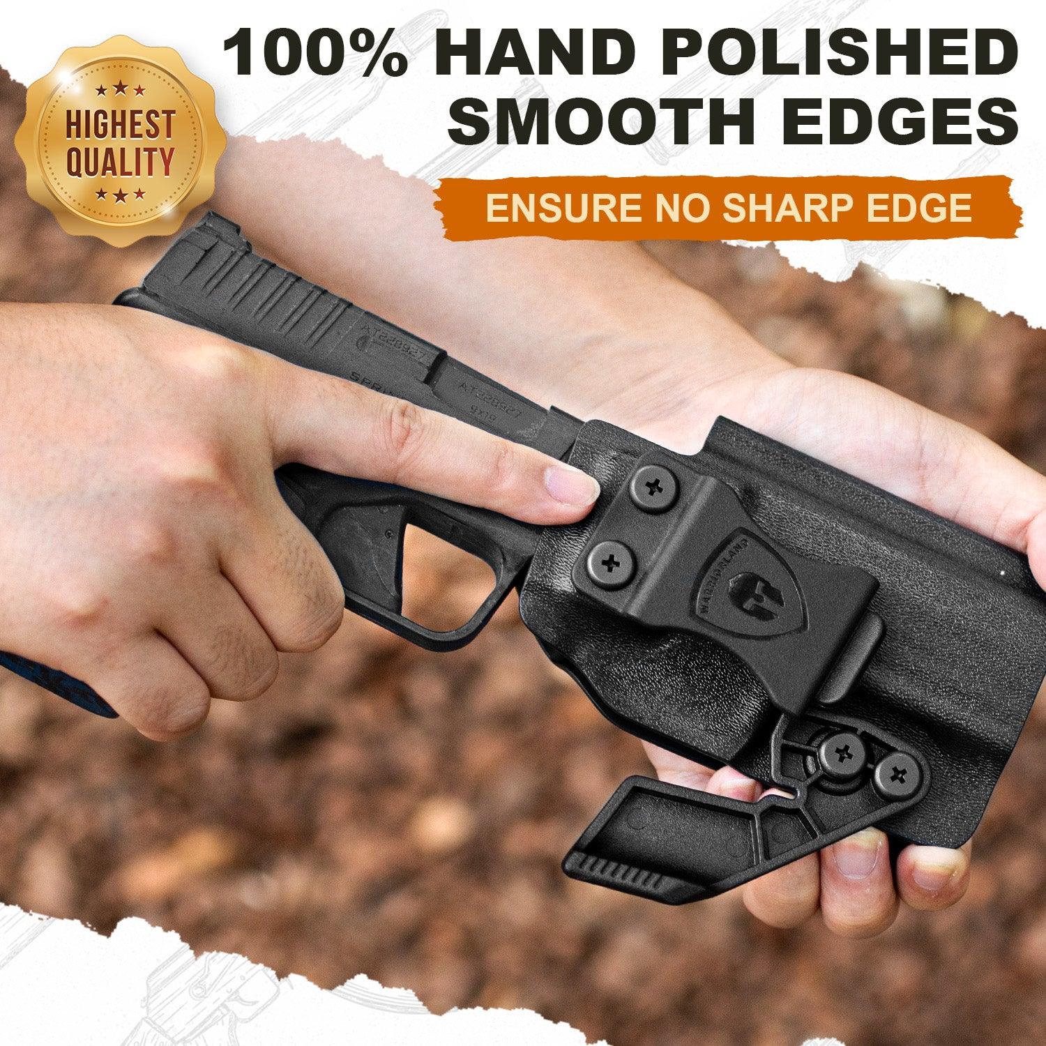 Springfield Hellcat Pro Holster  IWB Kydex Holster with Claw Optics Cut: Springfield Armory Hellcat Pro Pistol, Inside Waistband Appendix Carry Pro Holster, Adj. Retention & Cant, Right Hand |WARRIORLAND - WARRIORLAND